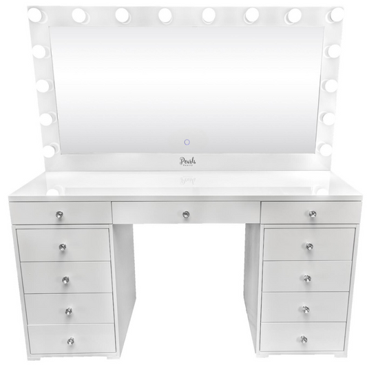Pearl - 59" Solid Top Vanity & Framed Mirror