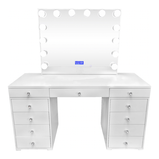 Pearl - 59" Solid Top Vanity & Frameless Mirror