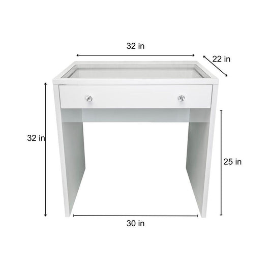 Gem 32" Glass Top Vanity Table