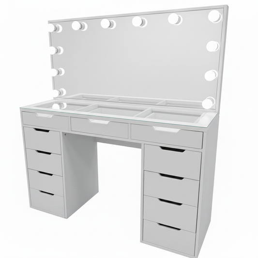 Margie - 50" Budget-Friendly Glass Top Vanity