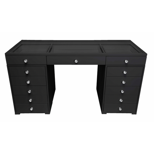 Temptation 59" Glass Top Vanity Table