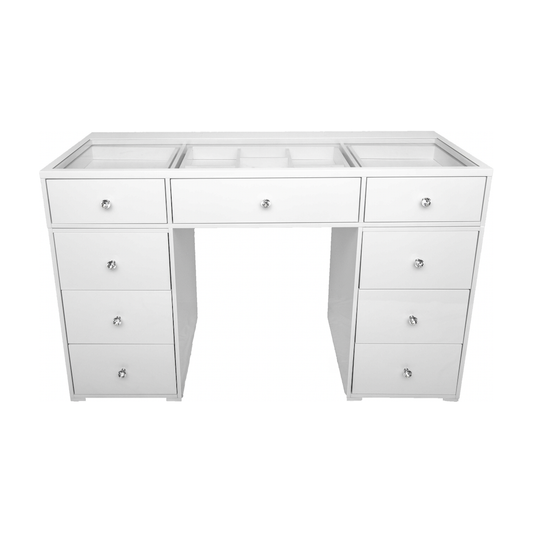 Infinite 59" Double Drawers Glass Top Vanity