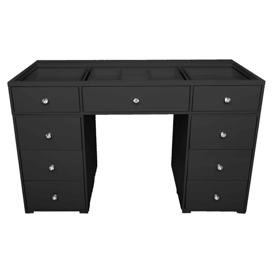 Infinite 59" Double Drawers Glass Top Vanity