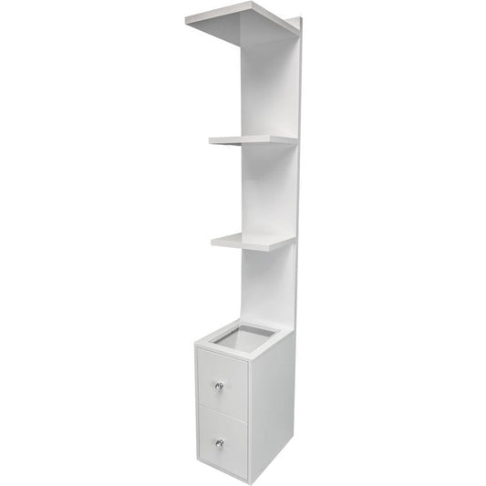 Glossy Column Shelf W/ Drawers