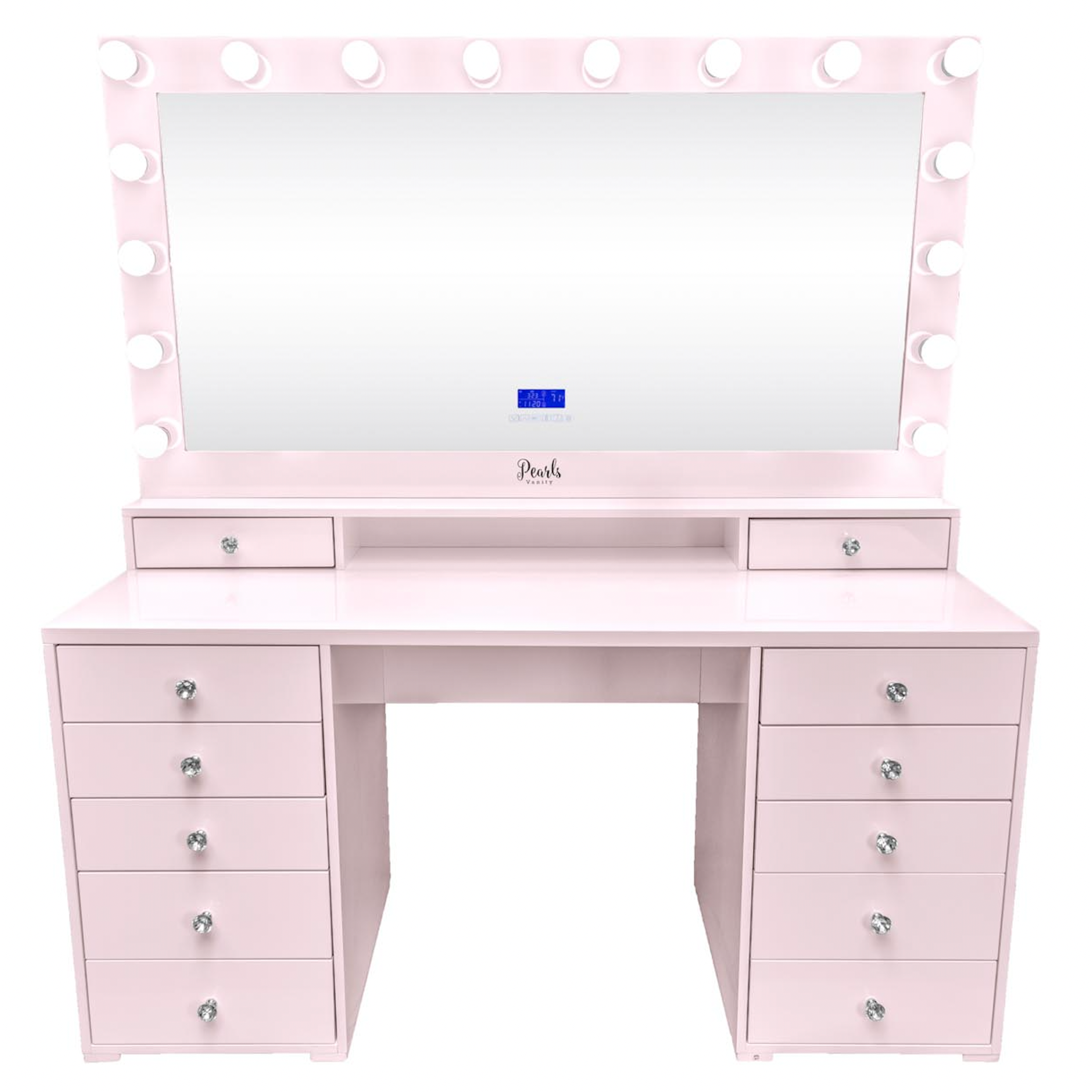 Accent Chair Dressing Table Pink Stool Divine 59" Solid Top Dual-Drawer Deck Framed Mirror Pearls Vanity Accent Chair Dressing Table Pink Stool Divine 59" Solid Top Dual-Drawer Deck Framed Mirror Pearls Vanity