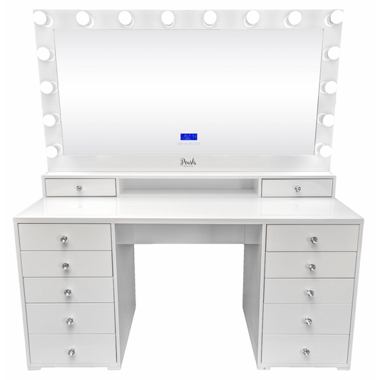 Divine – 59" Solid Top + Dual-Drawer Deck & Framed Mirror