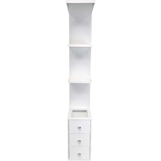 Glossy Column Shelf W/ Drawers