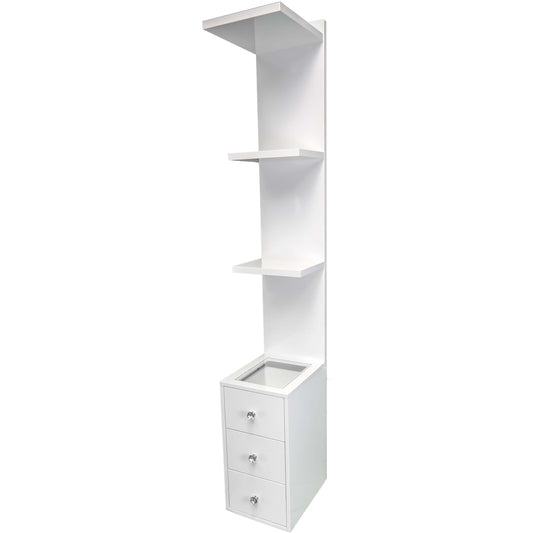 Glossy Column Shelf W/ Drawers